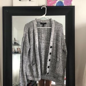 grey button up cardigan